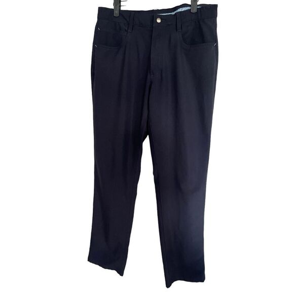 Footjoy FJ Mens Navy Blue Flat Front Five Pocket Style Chino Pants Size 34/32 - Picture 1 of 11